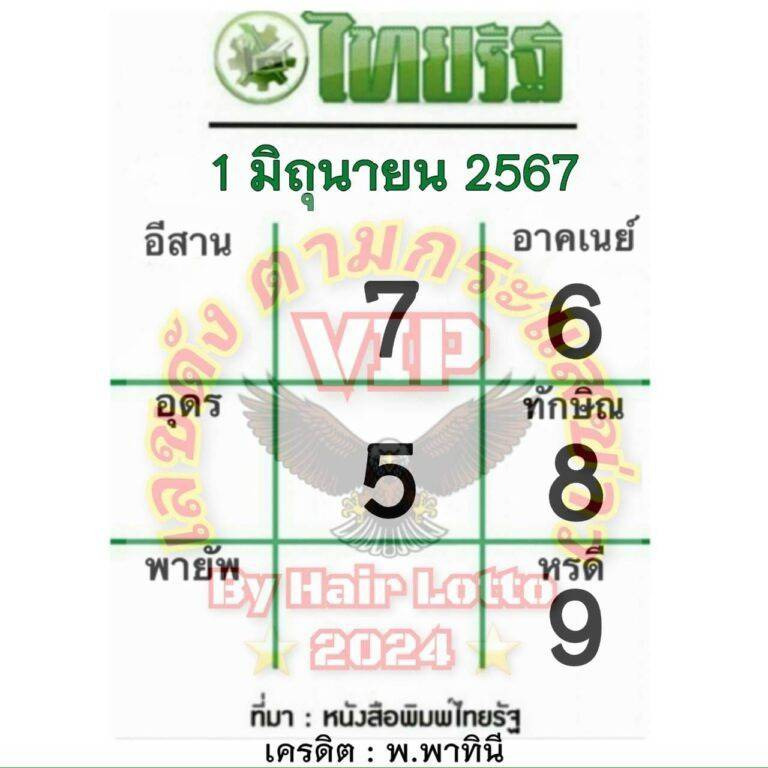 หวยไทยรัฐ 1 6 67